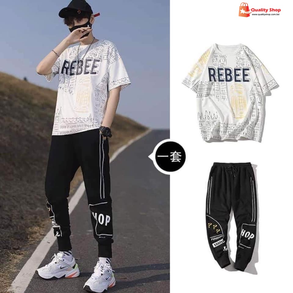 Drop Shoulder Mash T-Shirt and Trouser Combo