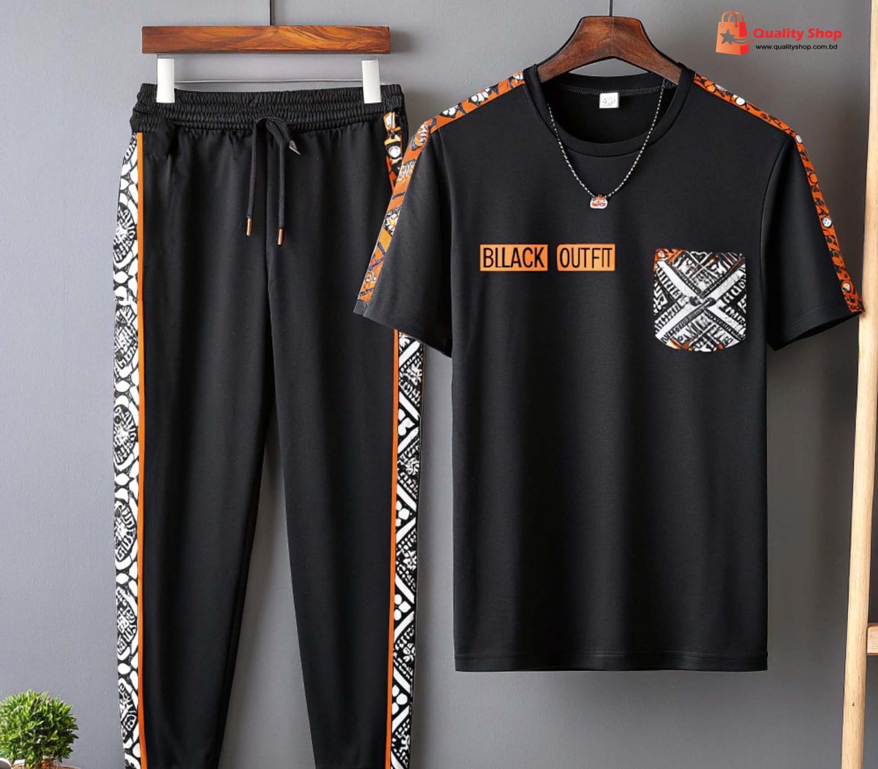 Drop Shoulder Mash T-Shirt and Trouser Combo